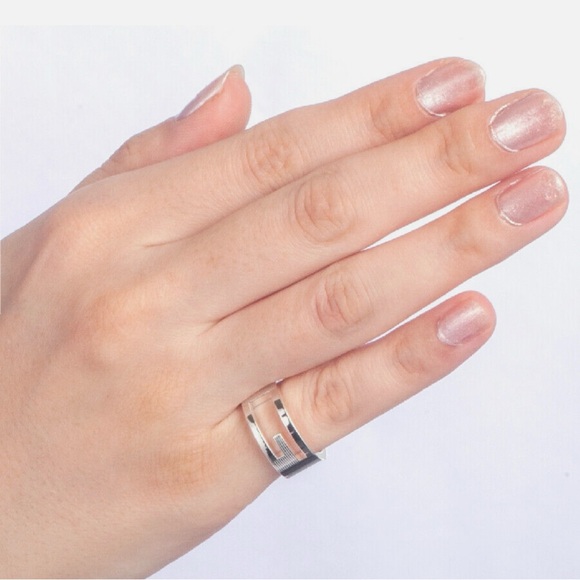 Gucci G Logo Cut-out Sterling Silver Ring - Picture 3 of 8